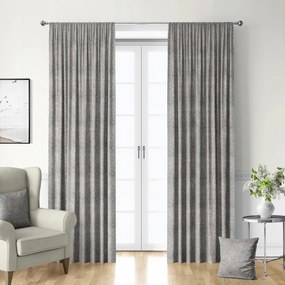 Függöny Geometrikus Mintával, Velvet Szürke-bézs 145 cm széles x 220 cm magas