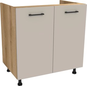 Alsó konyhaszekrény mosogató alá 80 Capri korpusz tölgy Evoke front kasmír matt