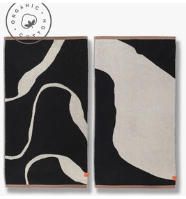 Fekete-fehér bio pamut törölköző szett 2 db-os 50x90 cm Nova Arte – Mette Ditmer Denmark