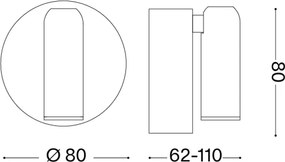 Ideal Lux -LED dimmelhető tölthető fali spotlámpa BEAN LED/3W/5V CRI 95 fekete