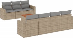 vidaXL 8 részes bézs polyrattan kerti ülőgarnitúra párnával