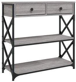 szürke sonoma szerelt fa tálalóasztal 75x28x75 cm