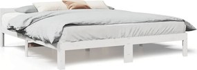 vidaXL fehér tömör fenyőfa ágy matrac nélkül 160 x 200 cm