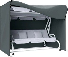 Outsunny háromszemélyes Hollywood-hinta huzat, vízálló és időjárásálló védőhuzat kerti hintához, szélálló és UV-álló, 420D Oxford szövet, 220 x 125 x