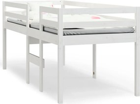 vidaXL fehér tömör fenyőfa magasított ágy 90 x 190 cm