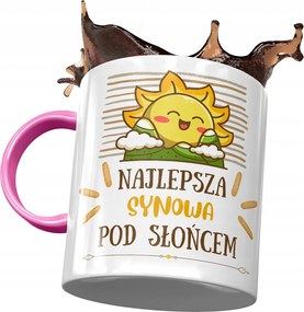 Rózsaszín Bögre Fia Ajándék Nyomtatott Fotóval