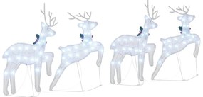 LED rénszarvasok 4 pcs Ezüst szövet