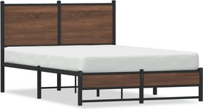 vidaXL barna tölgy színű fém ágykeret matrac nélkül 120 x 190 cm