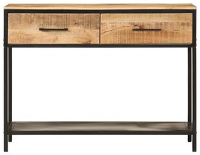 tömör mangófa és vas tálalóasztal 100 x 35 x 76 cm
