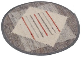 Vastag gyapjú kör szőnyeg Rustic 73x79 kézi és gépi szövésű gyapjú szőnyeg