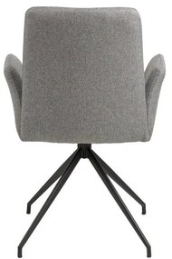 Szürke kárpitozott karfás étkezőfotel Naya – Actona