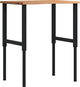 vidaXL világosbarna tömör tölgyfa munkapad 80 x 60 x (71,5-98) cm