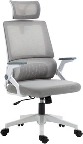 Vinsetto Ergonomikus Irodai Szék, Állítható Fejtámlás Íróasztali Szék, Állítható Karfás Számítógépes Forgószék Hintázó Funkcióval és Derék Támasszal,