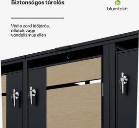 Blumfeldt BinSafe, szemétkosár tároló doboz, 3 szemétkosár, 240 l, zárható, időjárásálló horganyzott acél