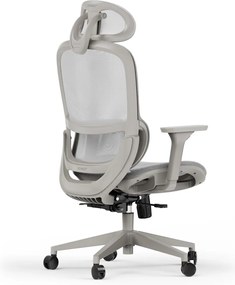 Ergonomikus irodai forgószék Neyo deréktámasz, fejtámla, háló, szürke