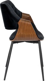 DAKOTA bársony szék fekete / dió színben