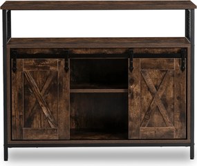 Komoda ARLO 100 cm z Półkami Dąb Rustykalny/Czarny