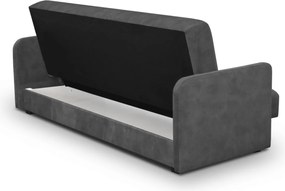 Porto ágyazható kanapé szürke színben, bársony kárpittal