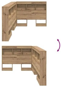 Tároló fejtámla polcokkal kézműves tölgy 80 cm Faanyag