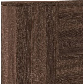 barna tölgy színű áthidalószekrény LED-ekkel 200x16,5x103,5 cm