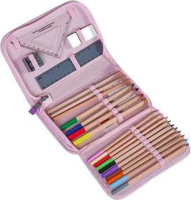 Tolltartó, klapnis, cipzáras, töltött, LEGO Flowers, rózsaszín-mintás (L200852506)