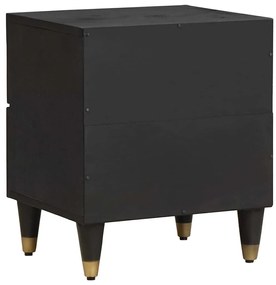 vidaXL Éjjeliszekrény fiókkal Fekete 40 x 33 x 46 cm Tömör Mangófát