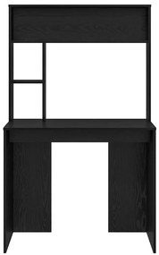 Asztal polcokkal tárolóval Musta tammi 91 x 50 x 149 cm Faanyag