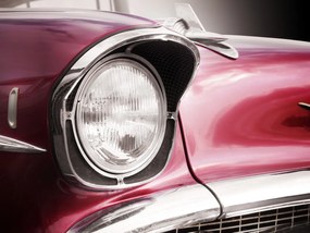Művészeti fotózás American classic car Bel Air 1957 Headlight, Beate Gube, (40 x 30 cm)