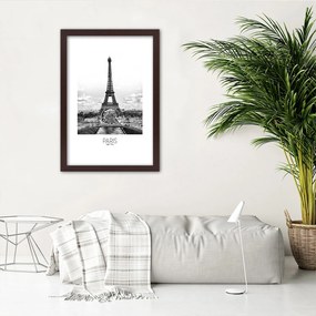 Gario Poszter Az ikonikus Eiffel-torony A keret színe: Fekete, Méret: 40 x 60 cm