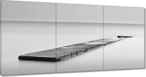 Vászonkép 120x60 Híd Tenger Fekete-fehér