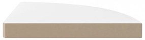 2 db magasfényű fehér MDF lebegő sarokpolc 35 x 35 x 3,8 cm