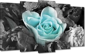Vászonkép 100x60 Türkiz rózsa