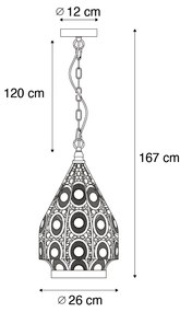 Keleti függőlámpa arany 26 cm - Mowgli