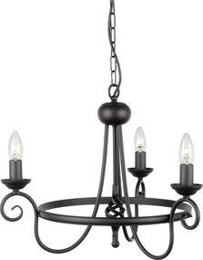 Elstead Lighting HARLECH HR3A-BLACK Csillár 3x60W/E14