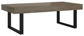 szürke és fekete MDF és vas dohányzóasztal 120x60x40 cm