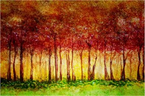 Kép - Lombhullató erdő festménye (90x60 cm)