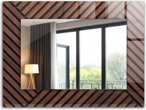 Modern Loft függő tükör nyomott mintával 80x60 Fa ferde lécek