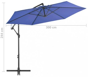 kék konzolos napernyő alumíniumrúddal 300 cm