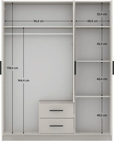 Szekrény, háromajtós, kasmír, BENA 4
