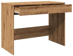 kézműves tölgy színű szerelt fa íróasztal 101 x 50 x 76,5 cm