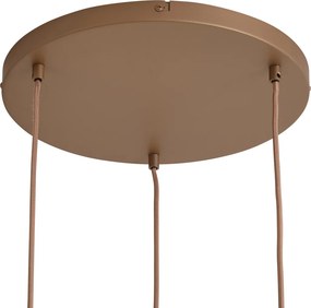 Retro függőlámpa sötét bronz borostyán színű búrákkal 3-lámpás - Smokey