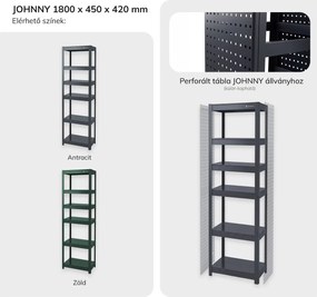Keskeny fém polc antracit: JOHNNY, 1800 x 450 x 420 mm