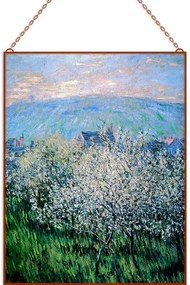 Monet - Cseresznye virágzás üvegkép, falikép