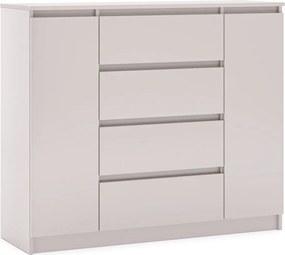 Komód 120 cm, 2 ajtóval és 4 fiókkal, kasmír színben. SIMPLE.