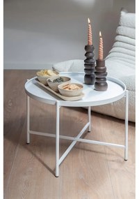 Fehér fém kerek dohányzóasztal ø 50 cm Meseta – Leitmotiv