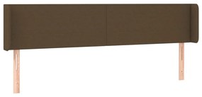 sötétbarna szövet LED-es fejtámla 203 x 16 x 78/88 cm