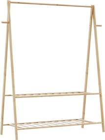 vidaXL bambusz ruhaállvány polcokkal 132 x 45,5 x 150,5 cm