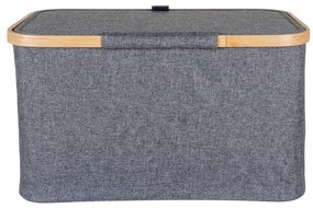 Noto kosár, bambusz/textil, sötétszürke, 30x45x25 cm
