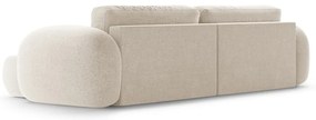 Bézs zsenília kinyitható-tárolóhelyes sarokkanapé Tonale – Cosmopolitan Design