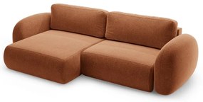 Téglavörös zsenília kinyitható-tárolóhelyes sarokkanapé Tonale – Cosmopolitan Design